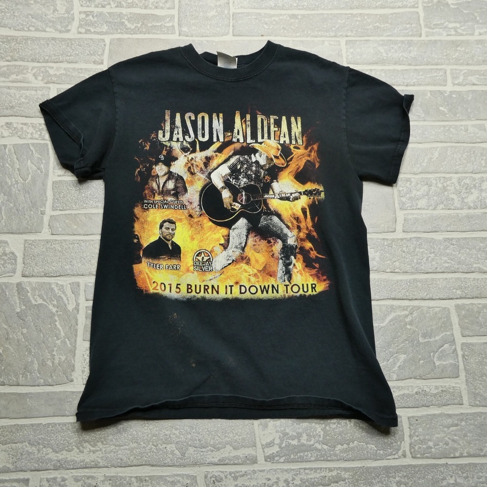 Jason Aldean Shirt Size Small Burnin' it Down Concert Tour Band 2015 Country Pop